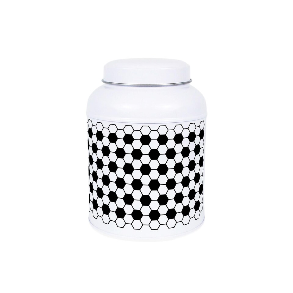 image 1 of Hexagon Tiles Salt & Peppercorn Canisters - Small Kitchen Seasoning Jars
