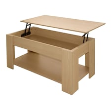 Oak High Gloss Lift Top Storage Coffee Table Brown | Oak