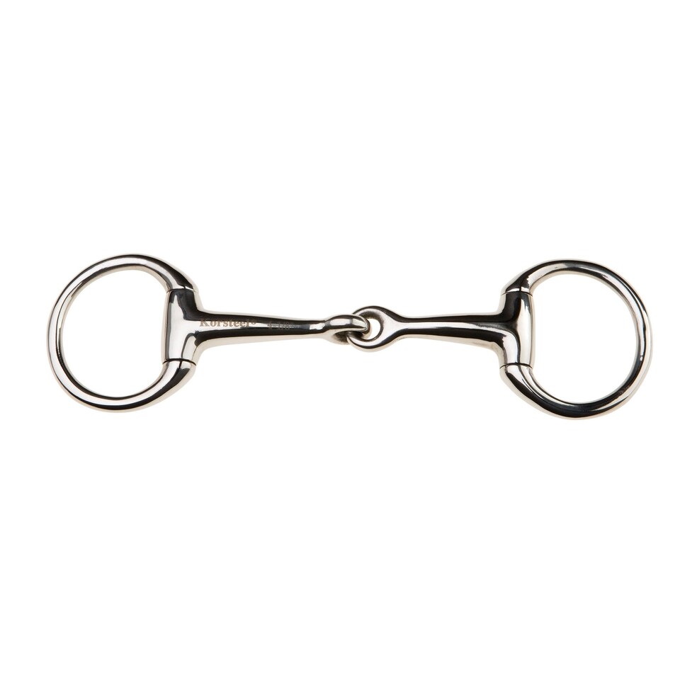 Korsteel Stainless Steel Jointed Eggbutt Bradoon Snaffle Bit - Silver - 4.5in