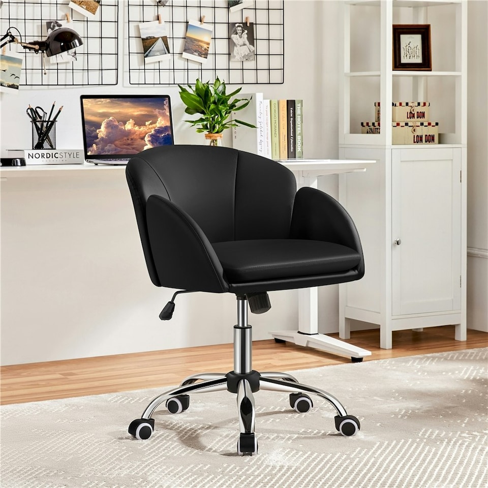 image 1 of Yaheetech Swivel Rolling Home Office Chair with Armrests