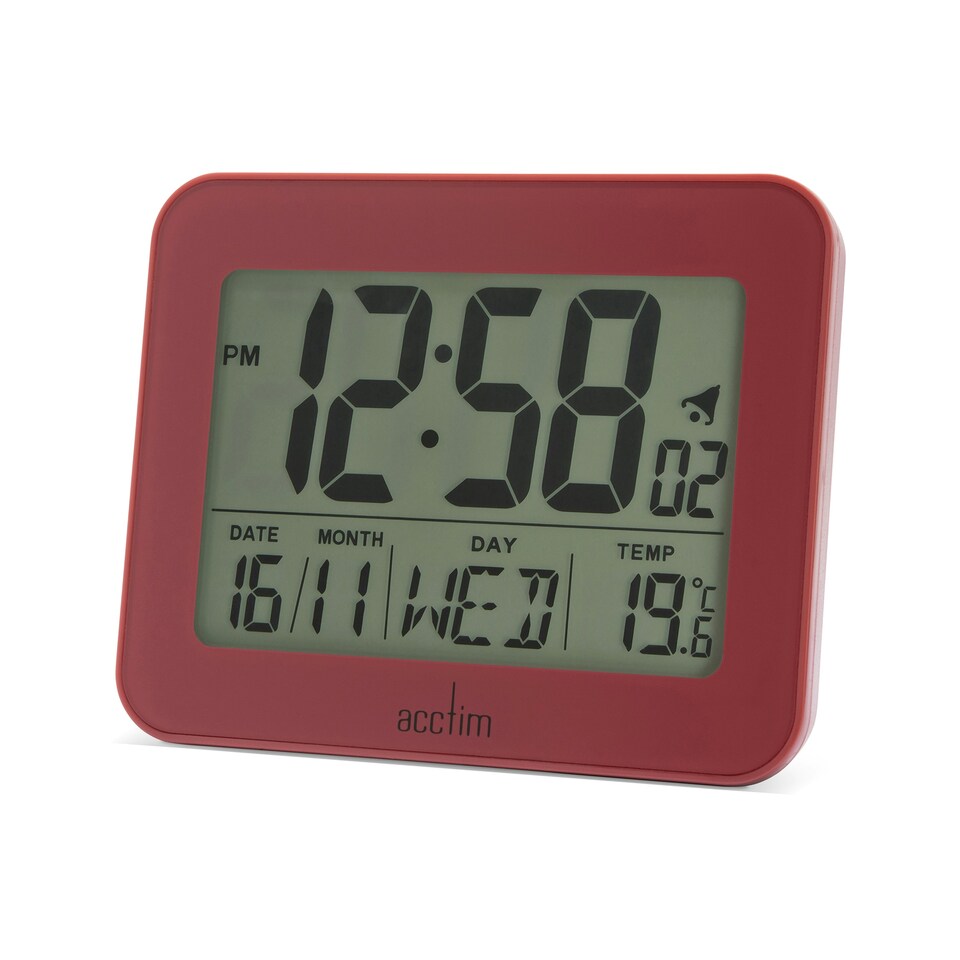 image 1 of Acctim Otto Superbrite® Digital Bedside Alarm Clock Red | Spice
