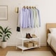 image 3 of House of Home Clothes Rack Steel White Clothing Rail With Two Shelves Hanging Hooks 5ft Height | White