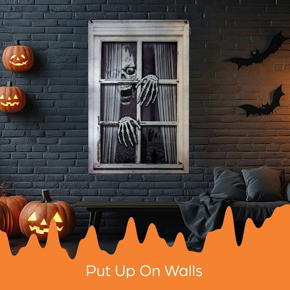 image 1 of Global Gizmos 47839 Skeleton Halloween Window Display