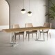 image 1 of Interiors By Premier Contemporary Dining Table, Rectangular Kitchen Table, Luxe Decorative Table, Bamboo Wood Topped Garden Table Cream