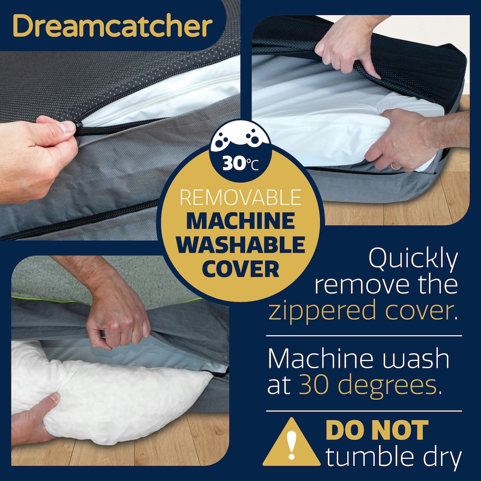 image 1 of Dreamcatcher Grey Small Dog Bed Orthopaedic Memory Foam 65x40x20cm | Grey | Grey | S | 1