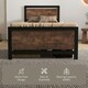 image 7 of HOMCOM Single Size Metal Bed Frame w/ Headboard & Footboard, 97x195x103cm