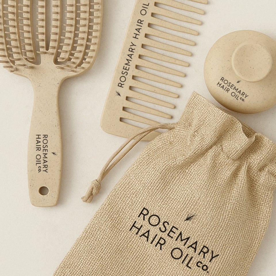 image 1 of Rosemary Hair Oil Co Scalp Soothe Essential Brush Set