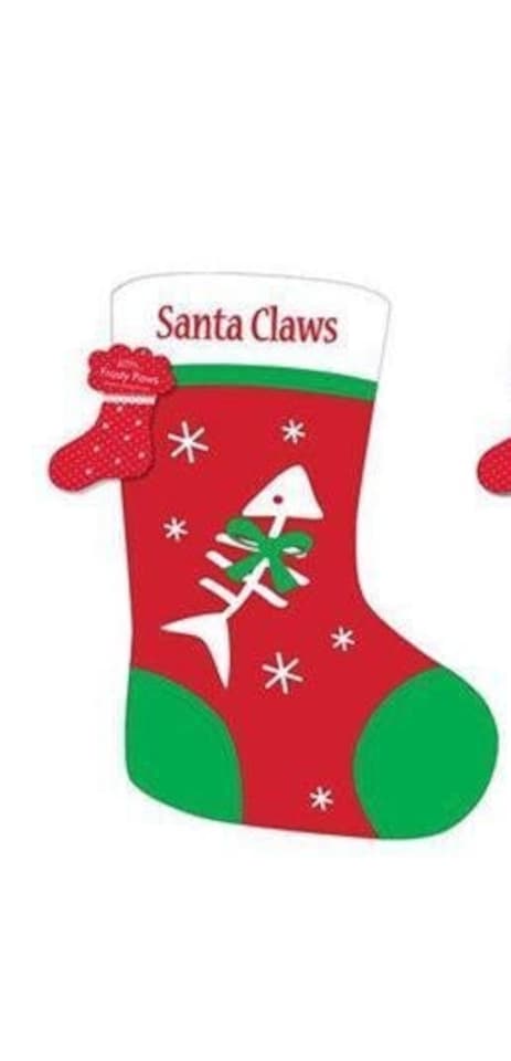 image 1 of Cat 'Santa Claws' Christmas Stocking