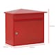 image 3 of Burg-Wachter Mersey Large Wall Mounted Galvanised Steel Post Box - 36x35x20cm Red