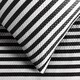 image 4 of OHS Stripe Embossed Soft Cosy Plush Plump Duvet Cover and Pillowcase Bedding Set Black | Black/Off White | King