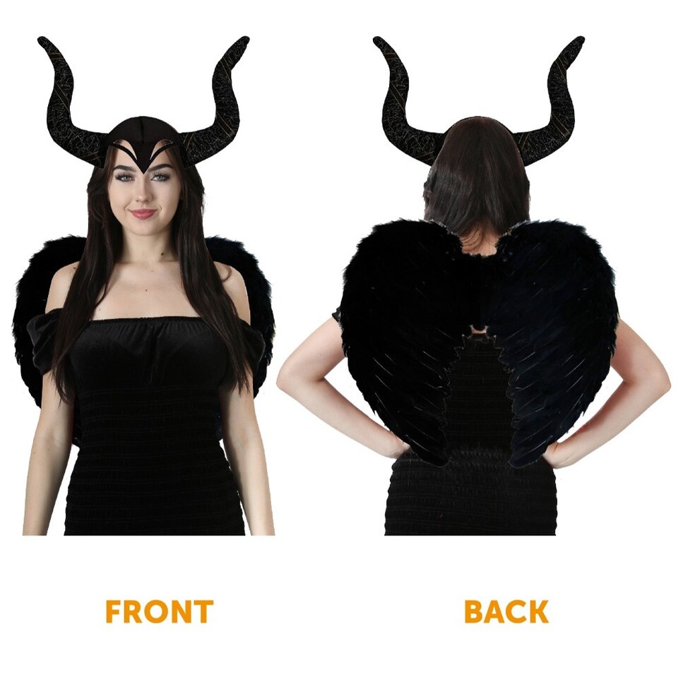 image 1 of Dark Fairy Costume Set - 4 Pieces | Black | One Size