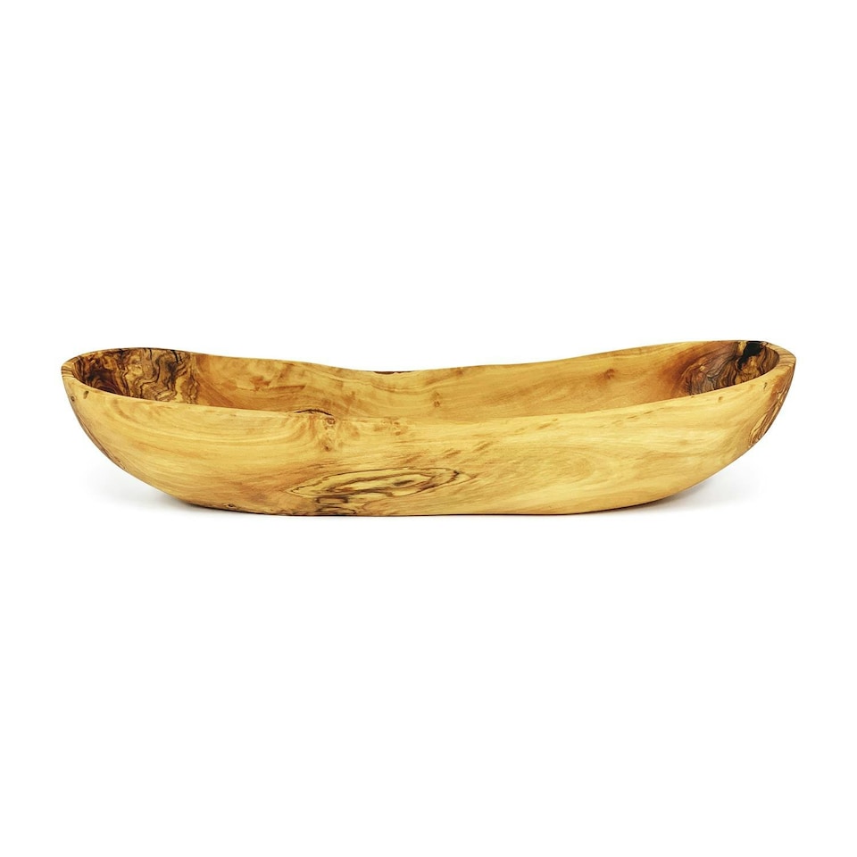 image 1 of Verano Spanish Ceramics Olive Wood Snack Boat - 35cm Multi
