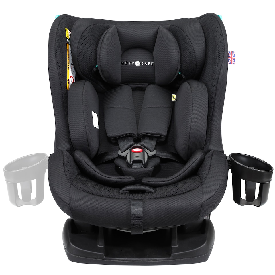 image 1 of Cozy N Safe Fitzroy+ i-Size Car Seat 40-150cm, Extended Rear Facing, Forward & Rear Facing, 5 Point Harness, Side Impact Protection, Adjustable Headrest, Cup Holder, Birth to 12 Years (Jet)