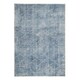 image 1 of Denim Blue Geometric Distressed Washable Living Room Area Rug - 80x150cm Blue