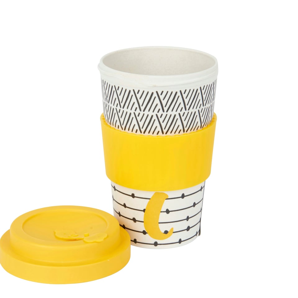 image 1 of KitchenCraft 410ml Bamboo A to Z Letter "C" Reuseable Mug | Multi