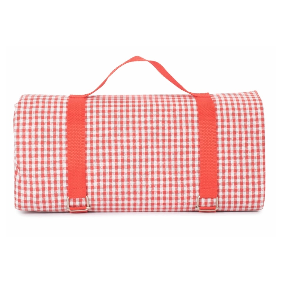 image 1 of Red and White Gingham Picnic Blanket | Red | Red