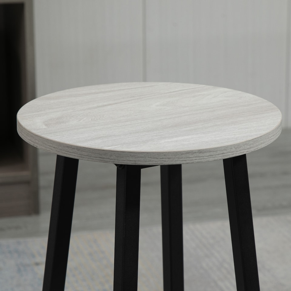 image 1 of HOMCOM 6-Piece Bar Table Set, Counter Height Kitchen Dining Set with 2 High Tables & 4 Stools, Space Saving Compact Bar Furniture for Small Kitchens and Flats, Multiple Arrangements, Grey