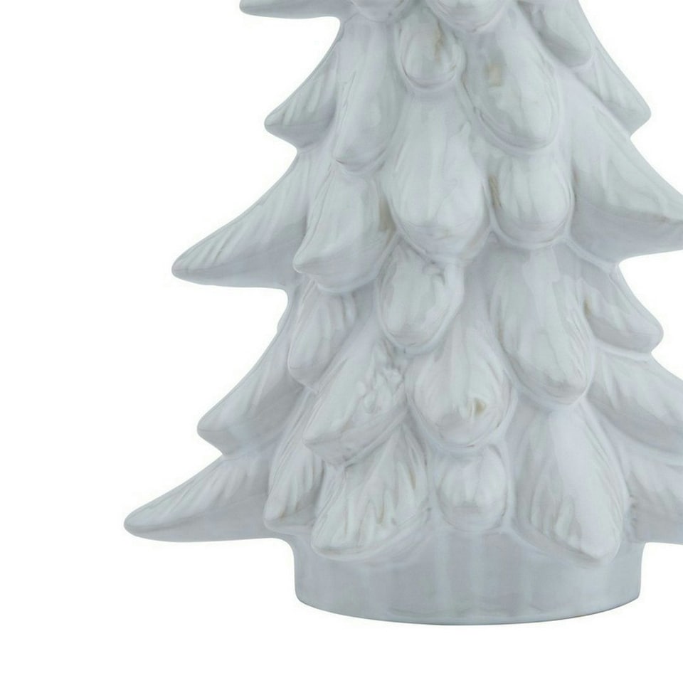 image 1 of Large Snowy Fir Tree - Resin - L13 x W20 x H35 cm - White