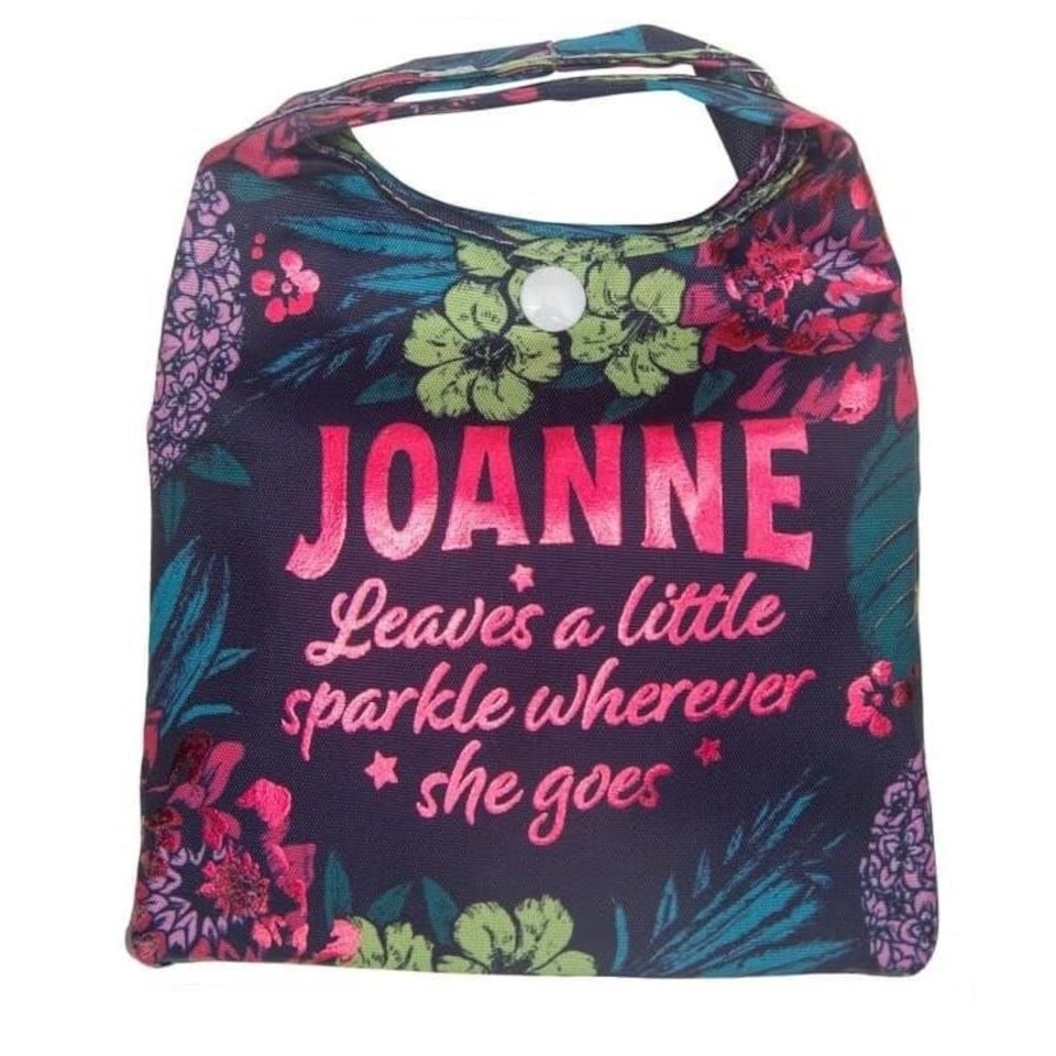 image 1 of History & Heraldry Personalised Sparkle Reusable Foldable Shopper Bag - Joanne | Multi