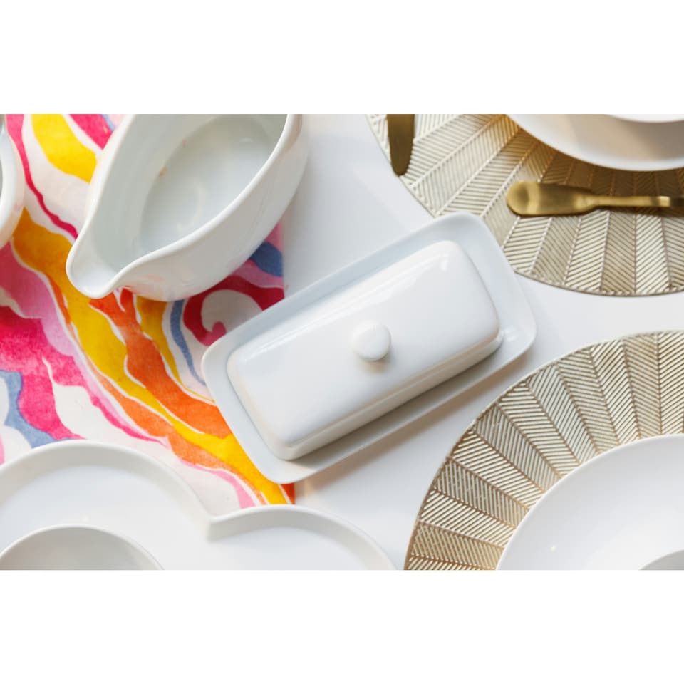 image 1 of Mikasa Butter Dish White Porcelain 21cm | White