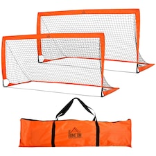 HOMCOM Football Goal Folding Outdoor with All Weather Net 6'x3' Orange