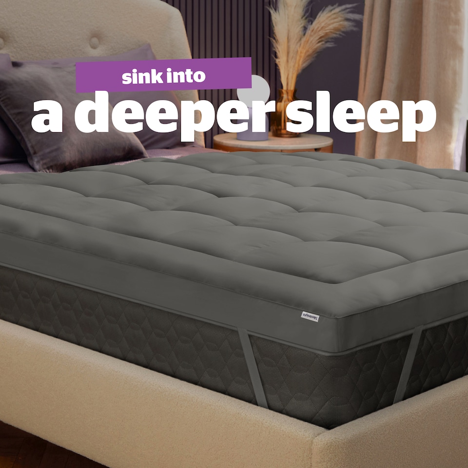 image 1 of Silentnight Deep Sleep Ultimate Mattress Topper 1000, 10cm Thick, Grey, Single