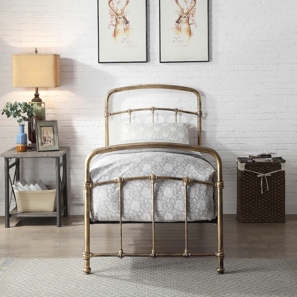 image 1 of 3ft Single Retro bed frame,Antique bronze,metal,tube style.Rustic,traditional industrial (Copy)