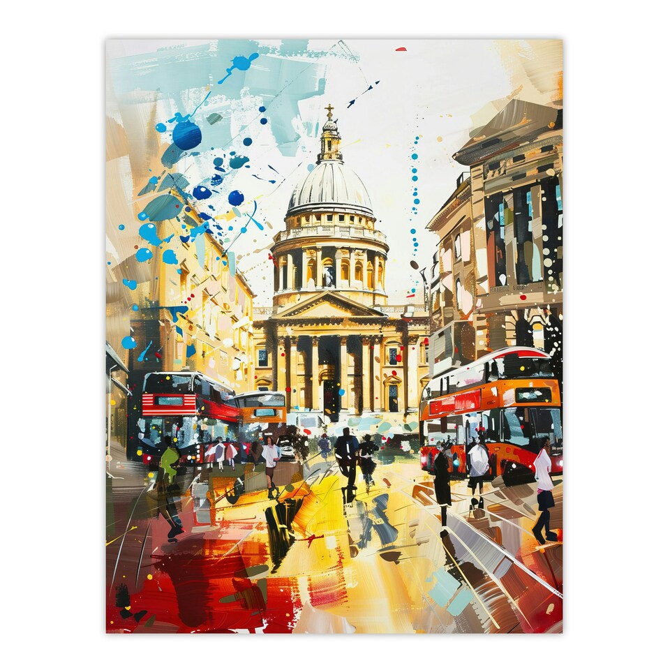 image 1 of St Paul's Cathedral London England Abstract Black Framed Wall Art Print A4