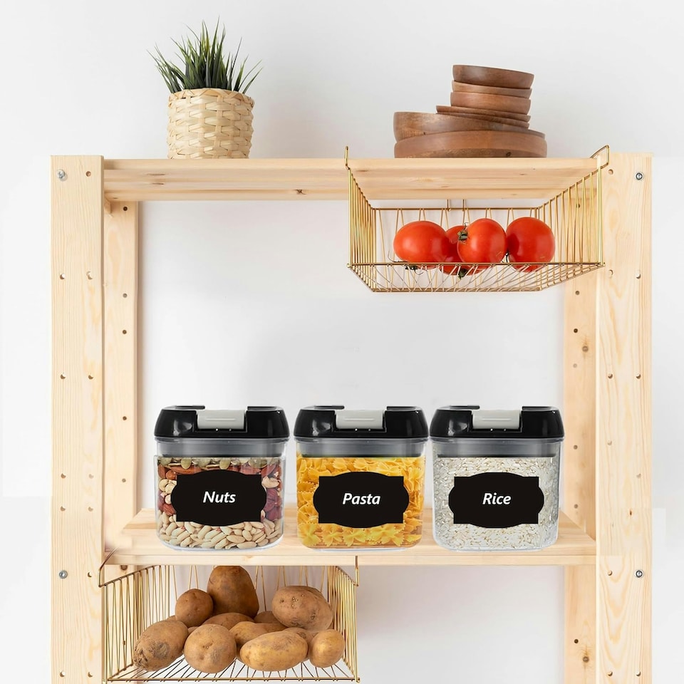 image 1 of 1.2L Pack Of 3 Food Grade & BPA Free Cereal Storage Containers Clear