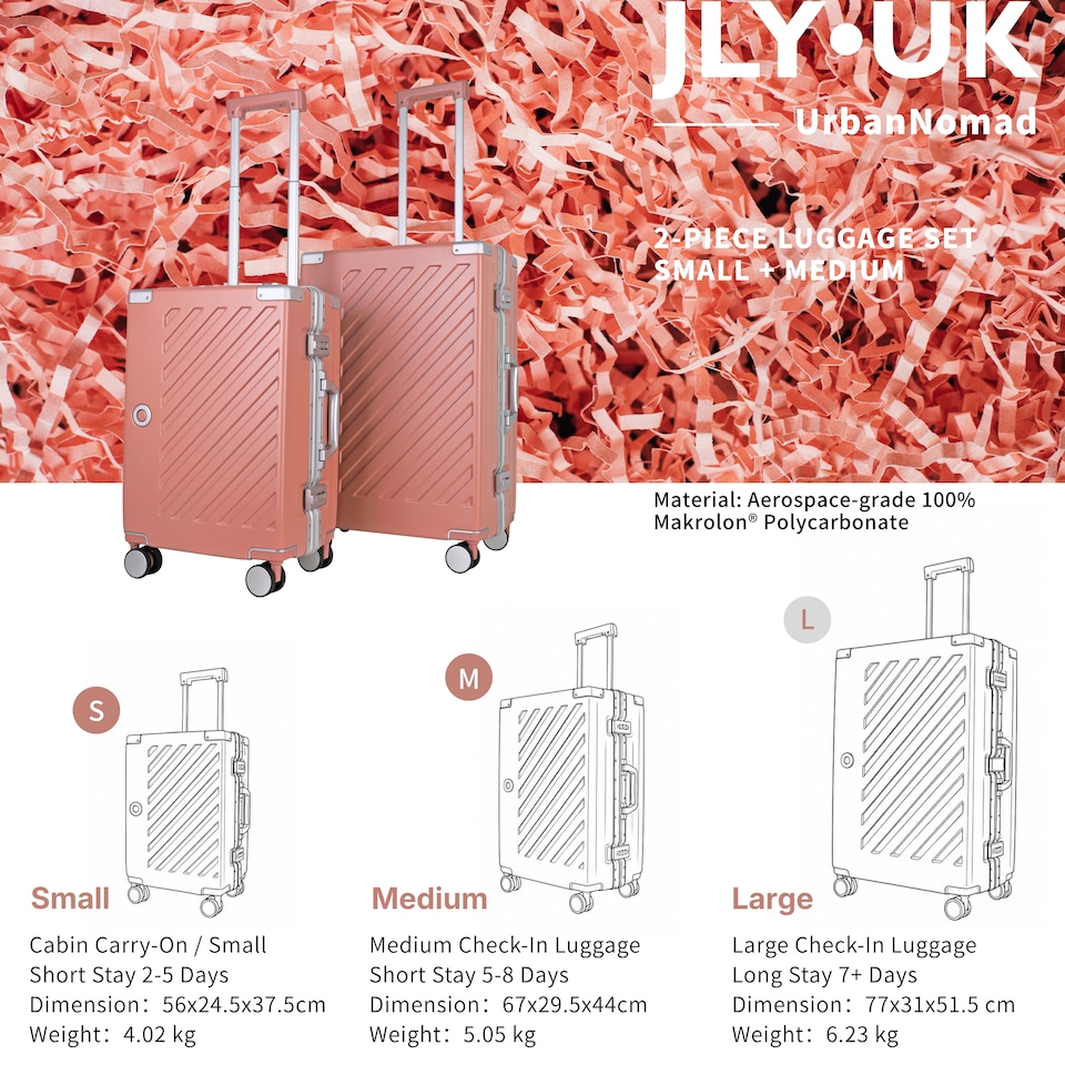 image 1 of Zipperless Suitcase Set, PC Hard Shell, Small & Medium, TSA Lock