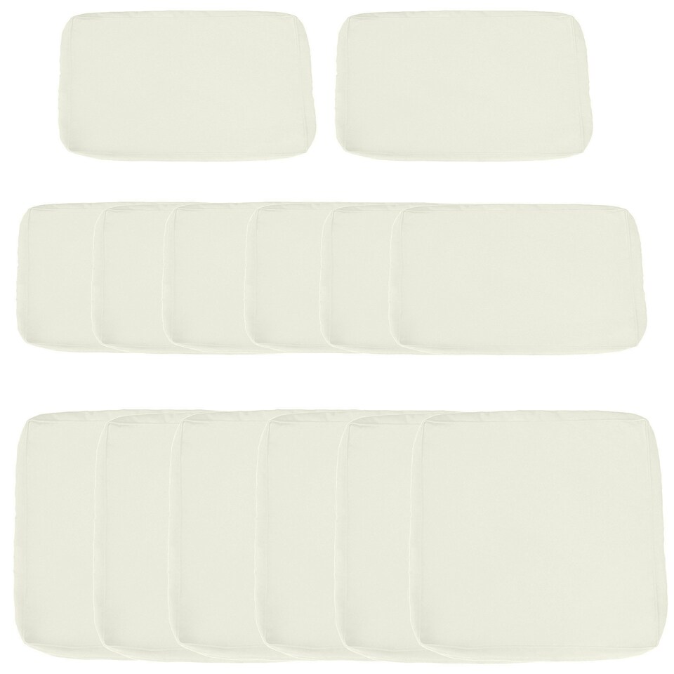 image 1 of Outsunny Garden Rattan Sofa Set Polyester Cover Replacement No Cushion White | Beige