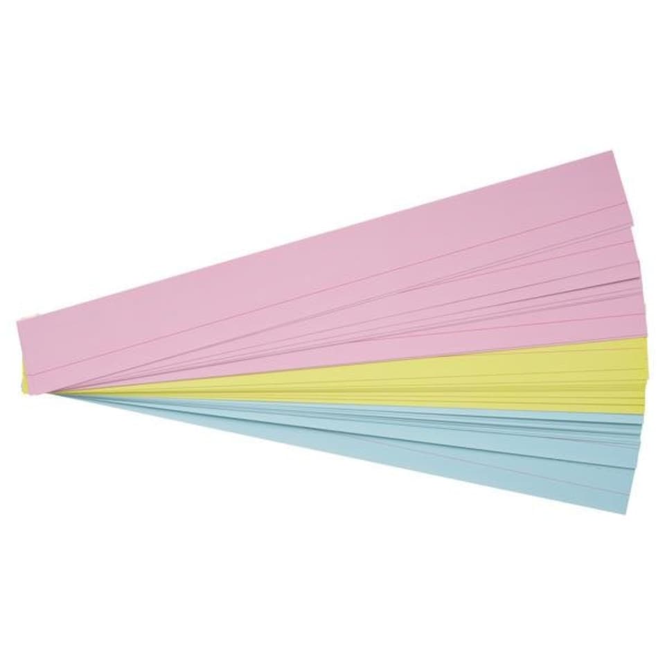 image 1 of Pack of 30 Wipe-off Reusable 3"x24" Coloured Sentence Strips by Clever Kidz
