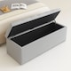 image 2 of 120cm Chesterfield Ottoman Storage Box, Silver Plush Velvet Upholstered Blanket Box, End of Bed Bench, Deep Storage Chest