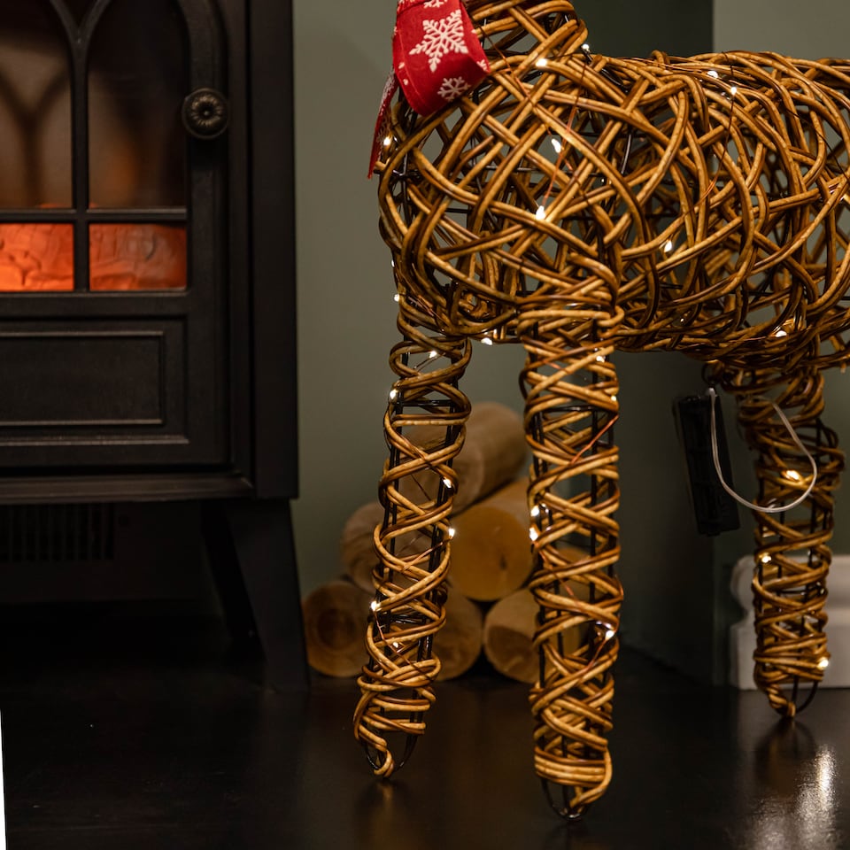 image 1 of 70cm Battery Operated Light up Brown Christmas Reindeer with 80 Warm White LEDs