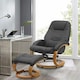 image 2 of Living and Home Ergonomic Executive Office Reclining Chair with Footstool - Black