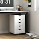 image 2 of HOMCOM Filing Cabinet with 5 Drawers, Under Desk Drawer, White | White | White