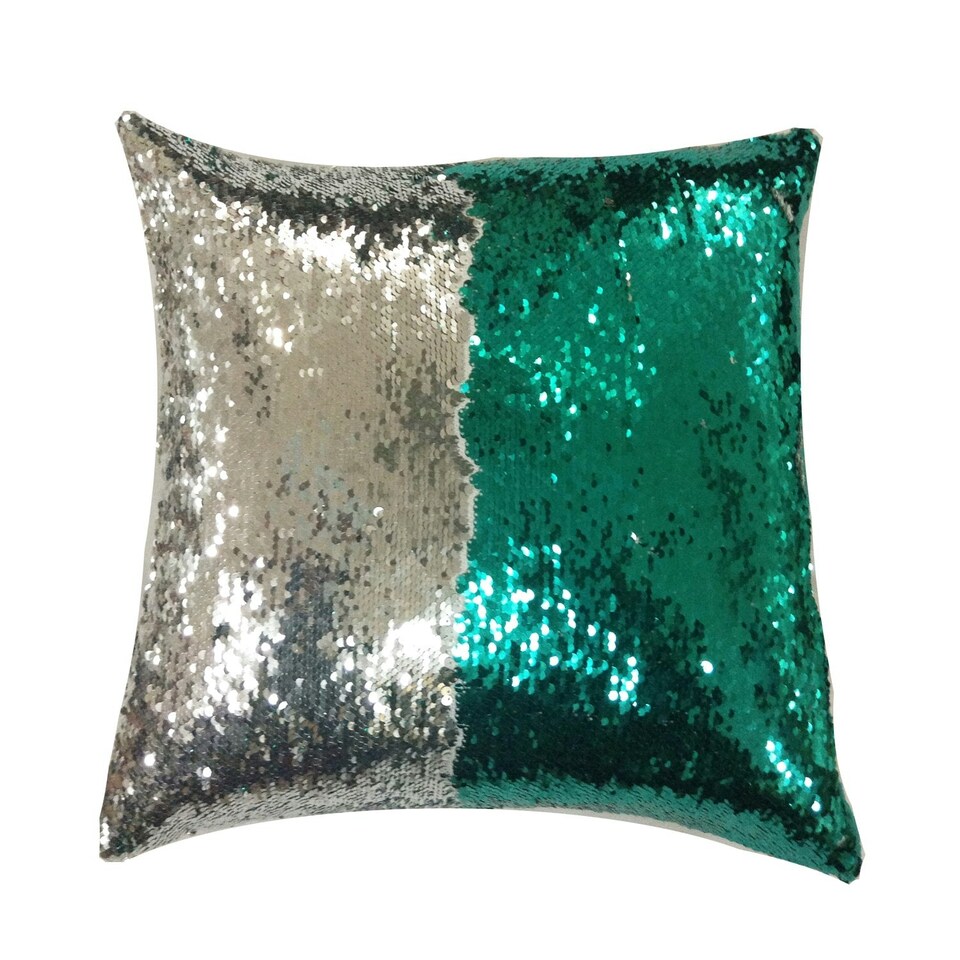 Mermaid Sequins Fun Cushion - 43cm x 43cm Multi | White / Silver