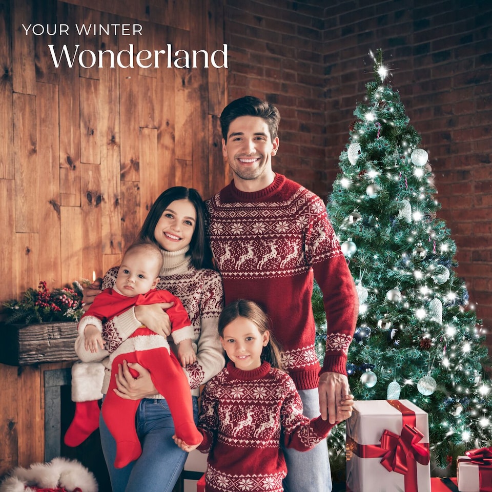 image 1 of Christmas Tree - artificial Christmas tree with frosted tips, pine cones, and metal stand | Green | green | 1