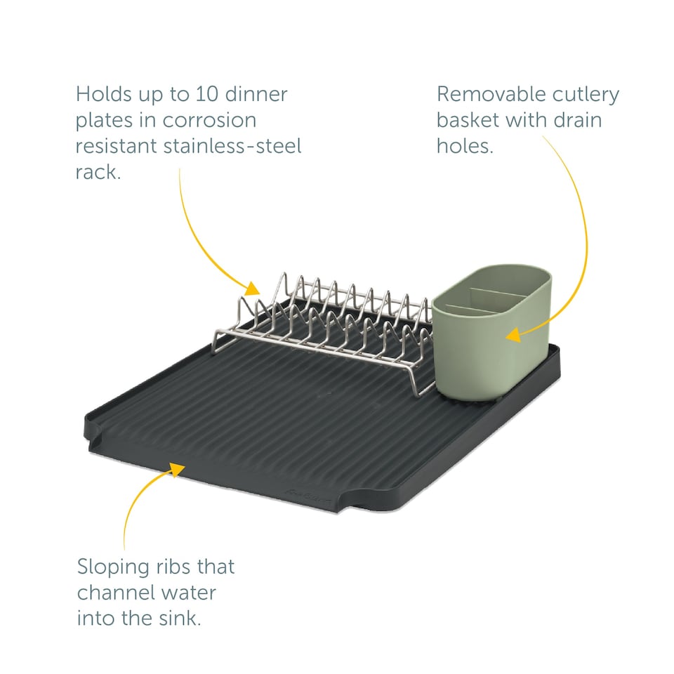image 1 of ReBorn Recycled Large Draining Rack | Green | Charcoal Grey & Sage Green