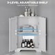 image 4 of kleankin Triangle Bathroom Cabinet, Corner Bathroom Storage Unit with Adjustable Shelf and Recessed Door, Free Standing, White