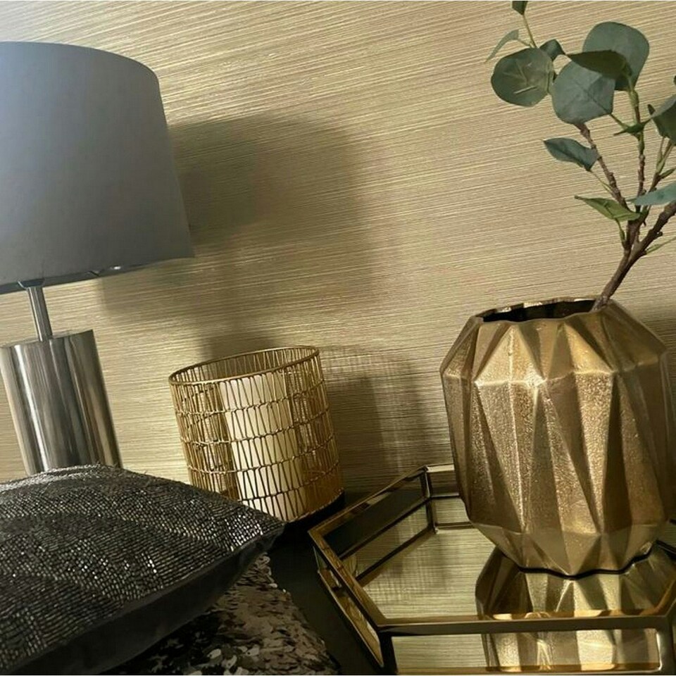 image 1 of Belgravia Amara Metallic Textured Wallpaper - Gold - One Size Gold