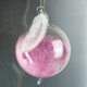 image 1 of Personalised Pink Feather Glass Bauble
