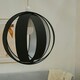 image 2 of ValueLights Black Fabric Cocoon Globe Style Ceiling Pendant Light Shade - Supplied with 1 x 6w BC B22 LED Globe Bulb Black