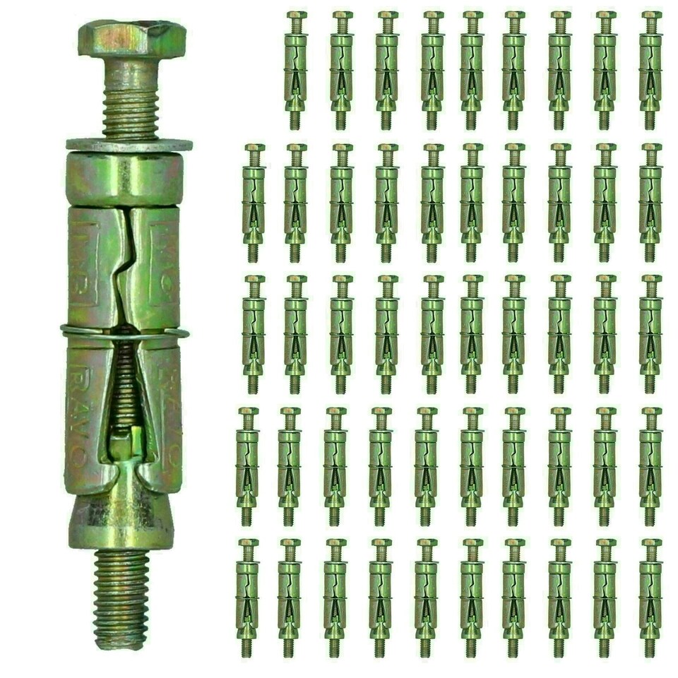 image 1 of M6 6mm x 60mm Expansion Rawl Bolt for Masonry Sleeve Anchors Fastener 50pk