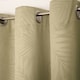image 3 of OHS Leaf Print Thermal Blackout Eyelet Curtains, 66x72" - Sage Green