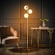 image 3 of ValueLights Jas 3 Gold Metal Floor Lamp White Frosted Glass Shades | Gold | White