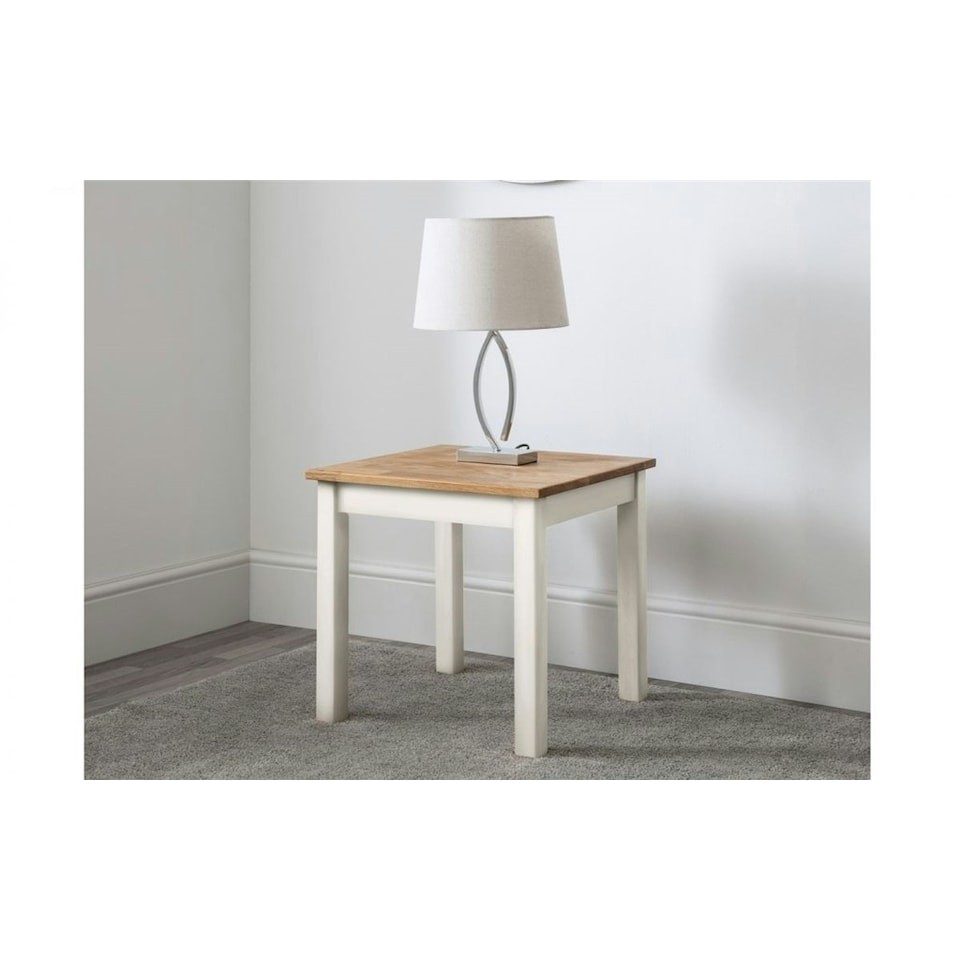 image 1 of Ivory and Oak Classic Lamp Table White