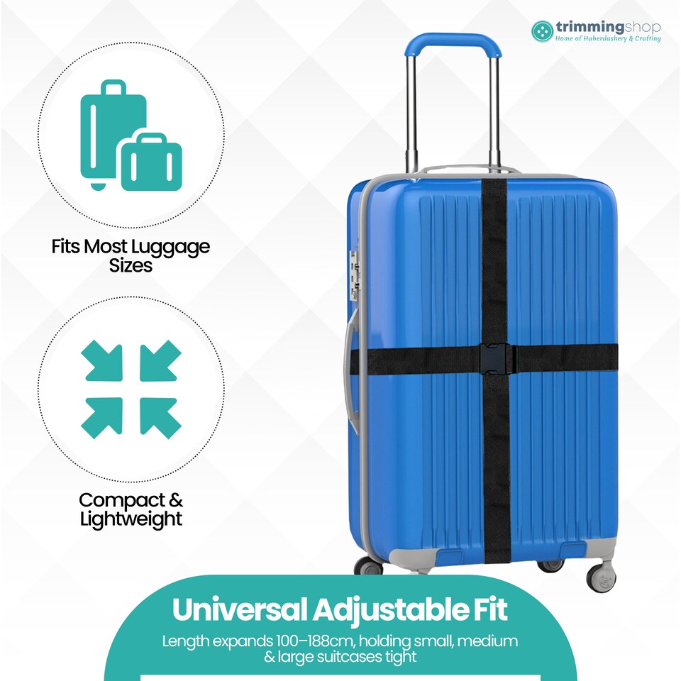 image 1 of Strong Adjustable Luggage Strap with Buckle - Pack of 4