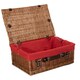 image 7 of 46cm Double Steamed Wicker Picnic Basket with Lining Grey | Grey | One Size