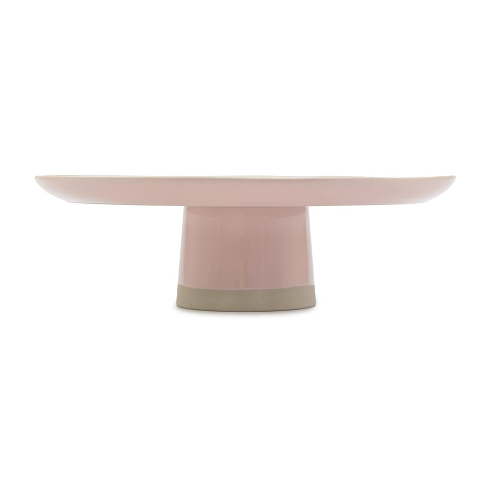 image 1 of Jamie Oliver Big Love White and Pink Stoneware Cake Stand | Pink | Pink